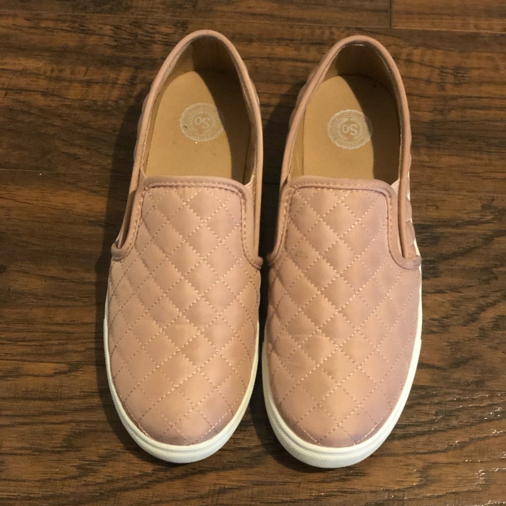 Blush pink slip on sneaker
